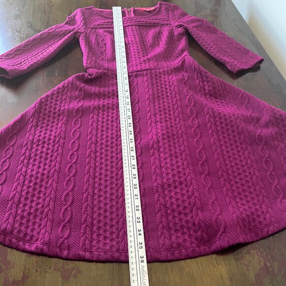 Modcloth Maroon Cable Knit Dress Size Small, 3/4 sleeve - Picture 4 of 13